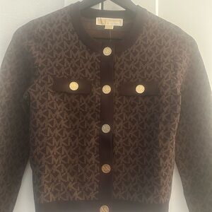 Michael Kors logo cardigan sweater